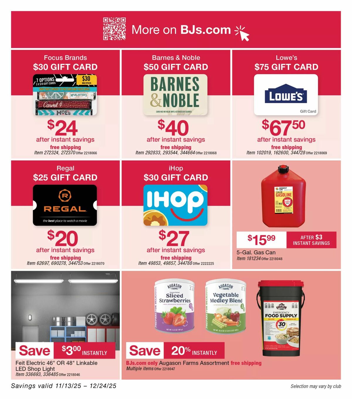 BJ's Wholesale Club Weekly Ad from November 13