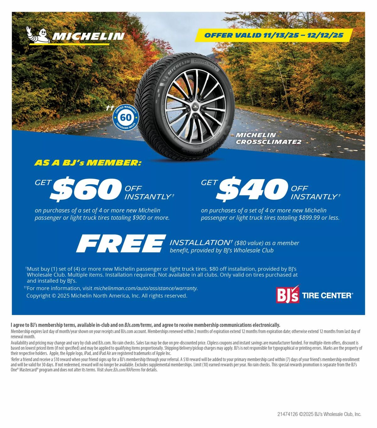 BJ's Wholesale Club Weekly Ad from November 13