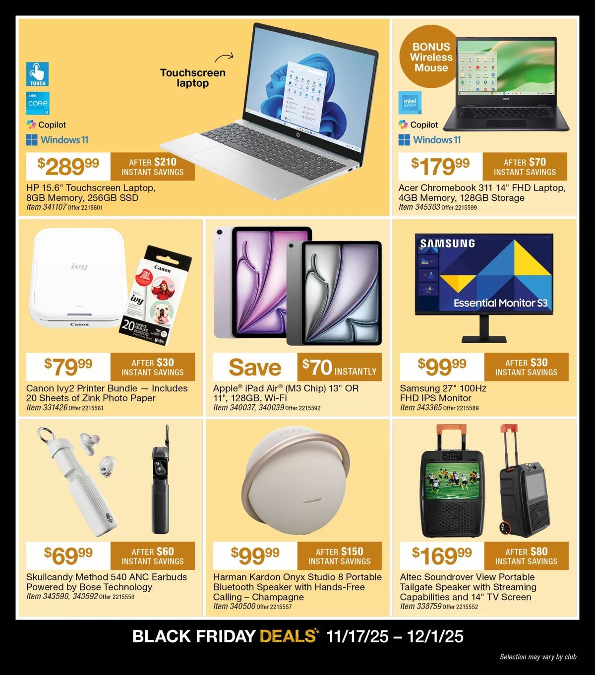 BJ's Wholesale Club Weekly Ad from November 13