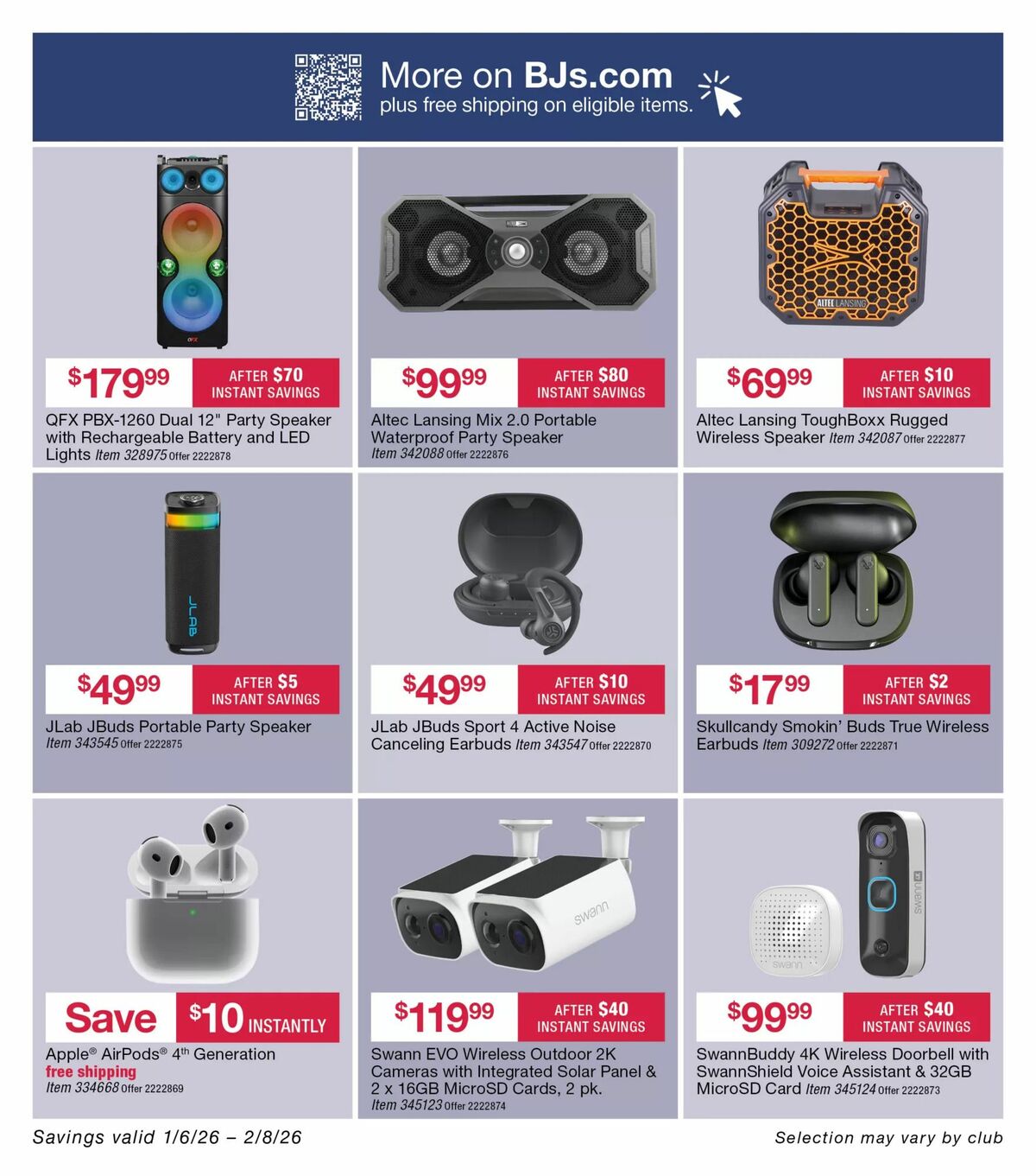 BJ's Wholesale Club Weekly Ad from January 12