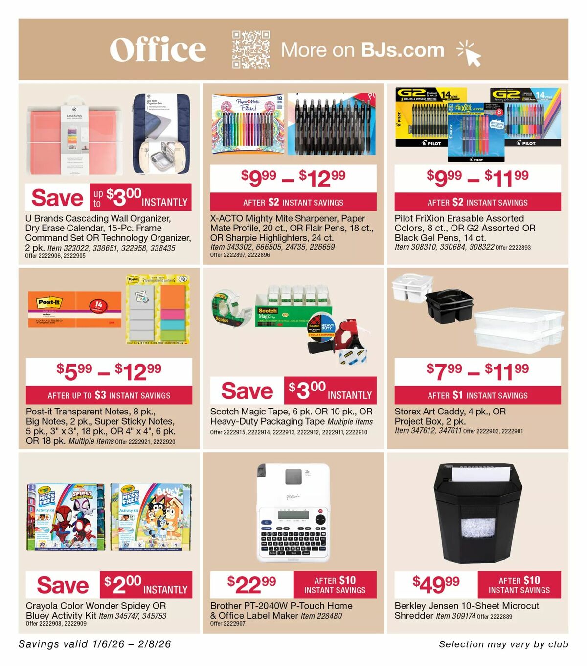 BJ's Wholesale Club Weekly Ad from January 12
