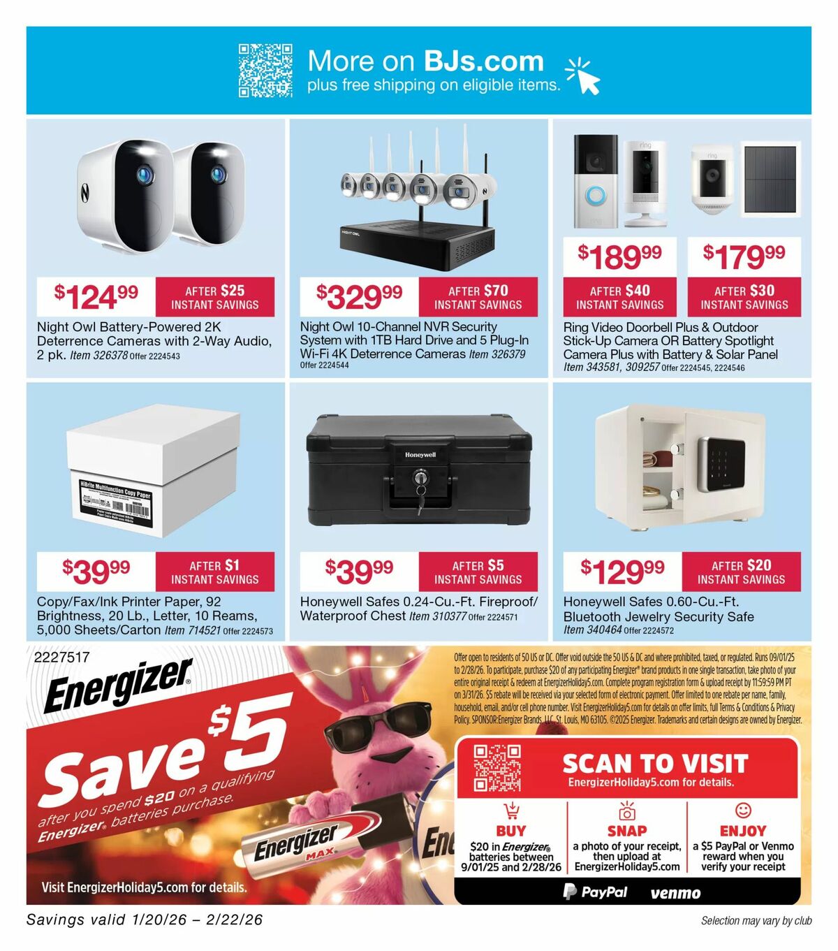 BJ's Wholesale Club Weekly Ad from January 29