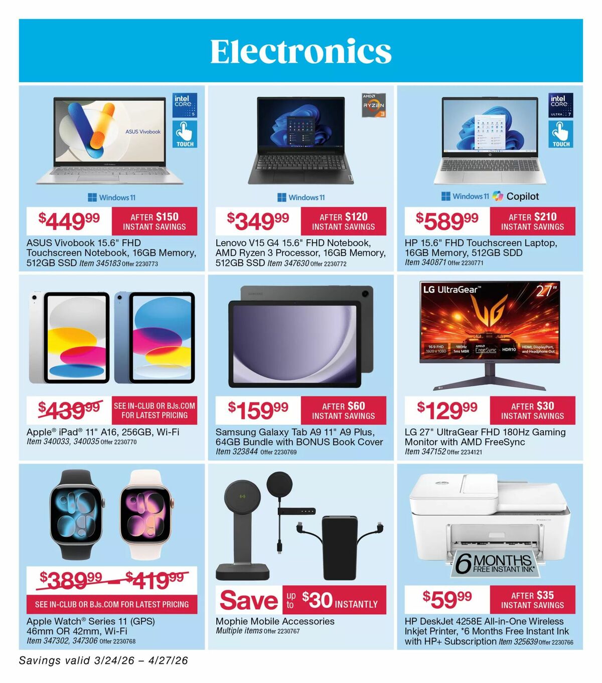 BJ's Wholesale Club Weekly Ad from April 3