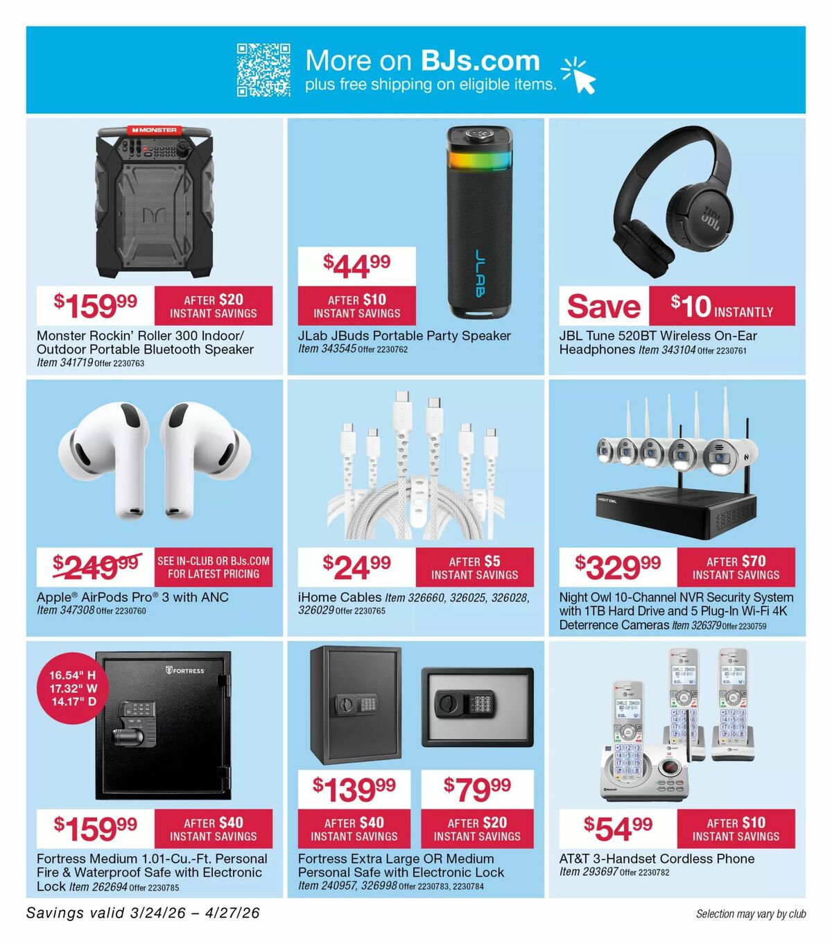 BJ's Wholesale Club Weekly Ad from April 3