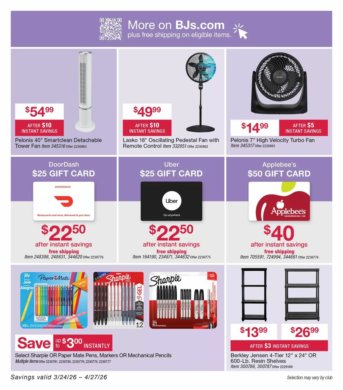 BJ's Wholesale Club Weekly Ad from April 3