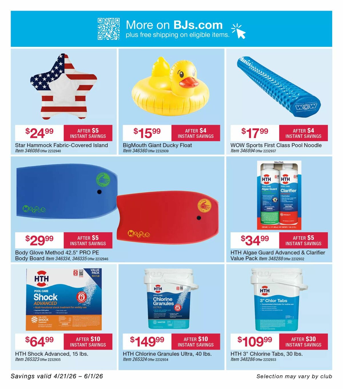 BJ's Wholesale Club Weekly Ad from April 21