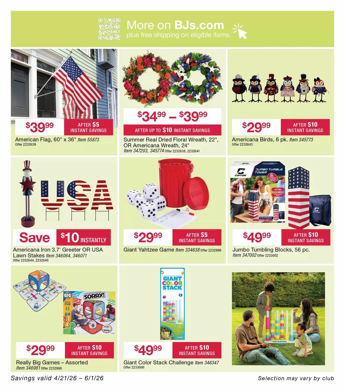 BJ's Wholesale Club Weekly Ad from April 21