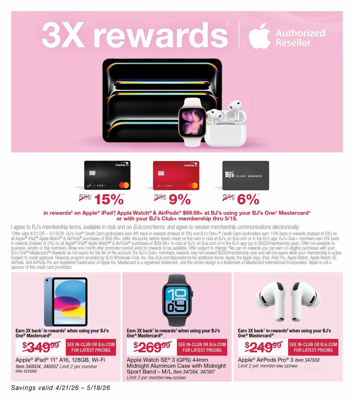 BJ's Wholesale Club Weekly Ad from April 21