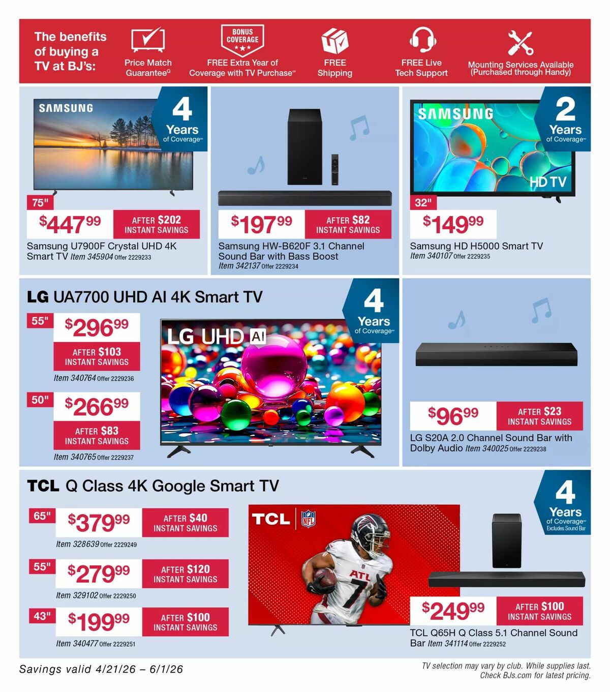 BJ's Wholesale Club Weekly Ad from April 21