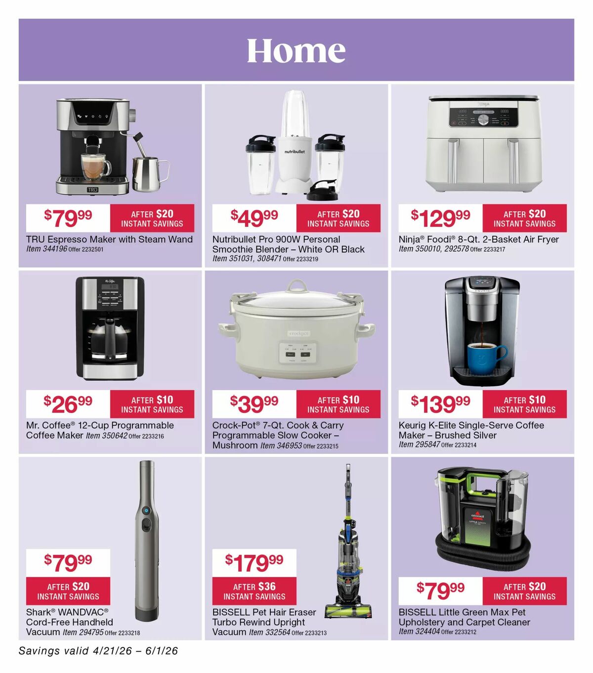 BJ's Wholesale Club Weekly Ad from April 21