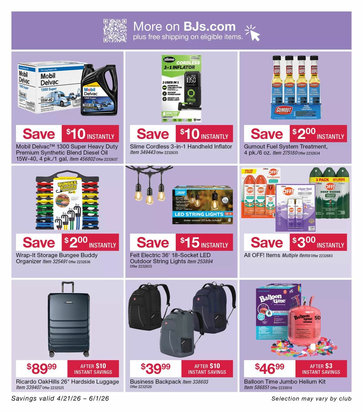 BJ's Wholesale Club Weekly Ad from April 21