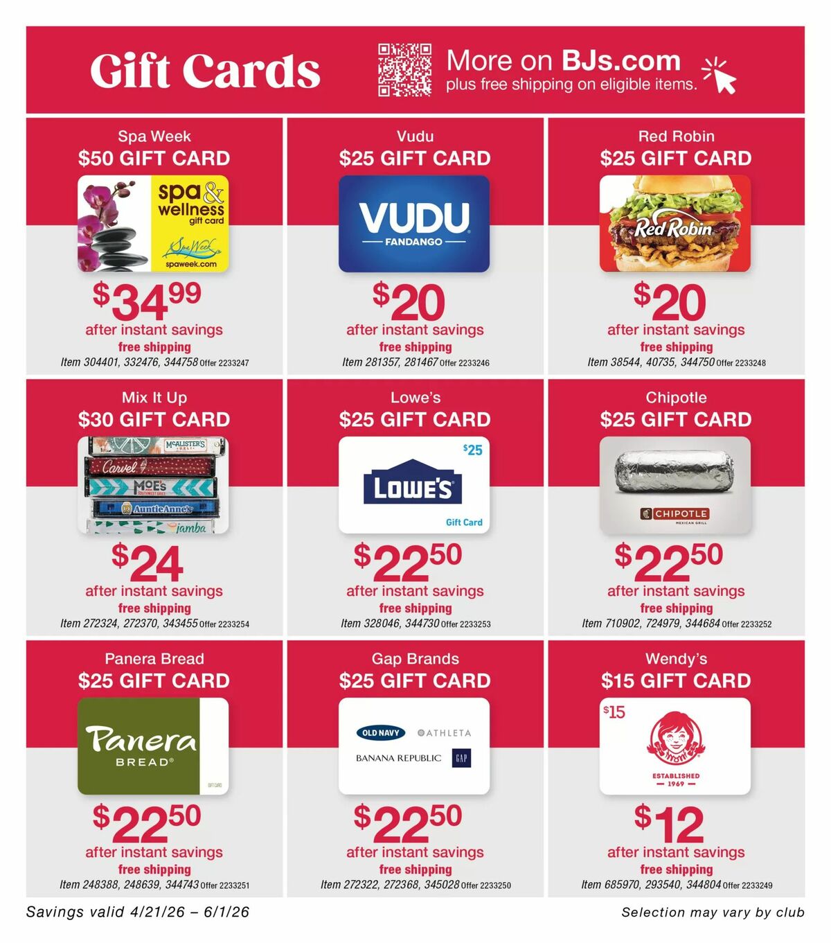 BJ's Wholesale Club Weekly Ad from April 21