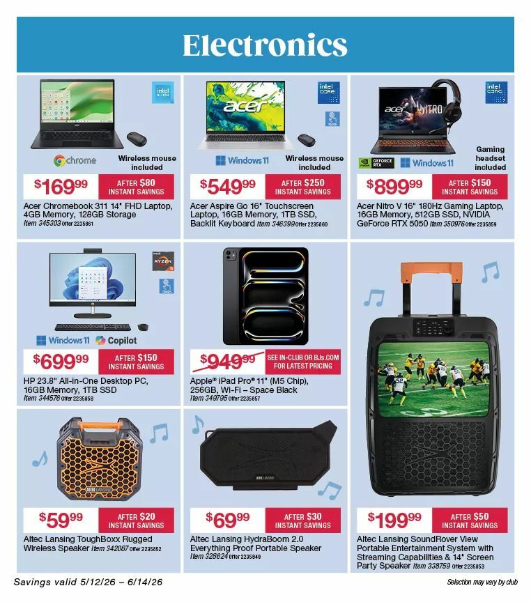 BJ's Wholesale Club Weekly Ad from May 12