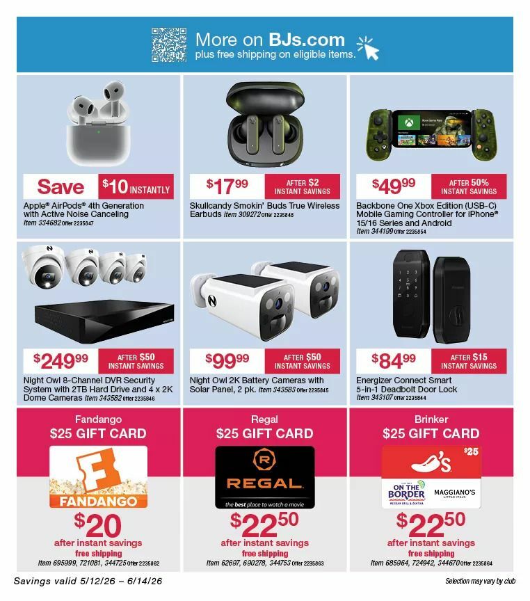 BJ's Wholesale Club Weekly Ad from May 12