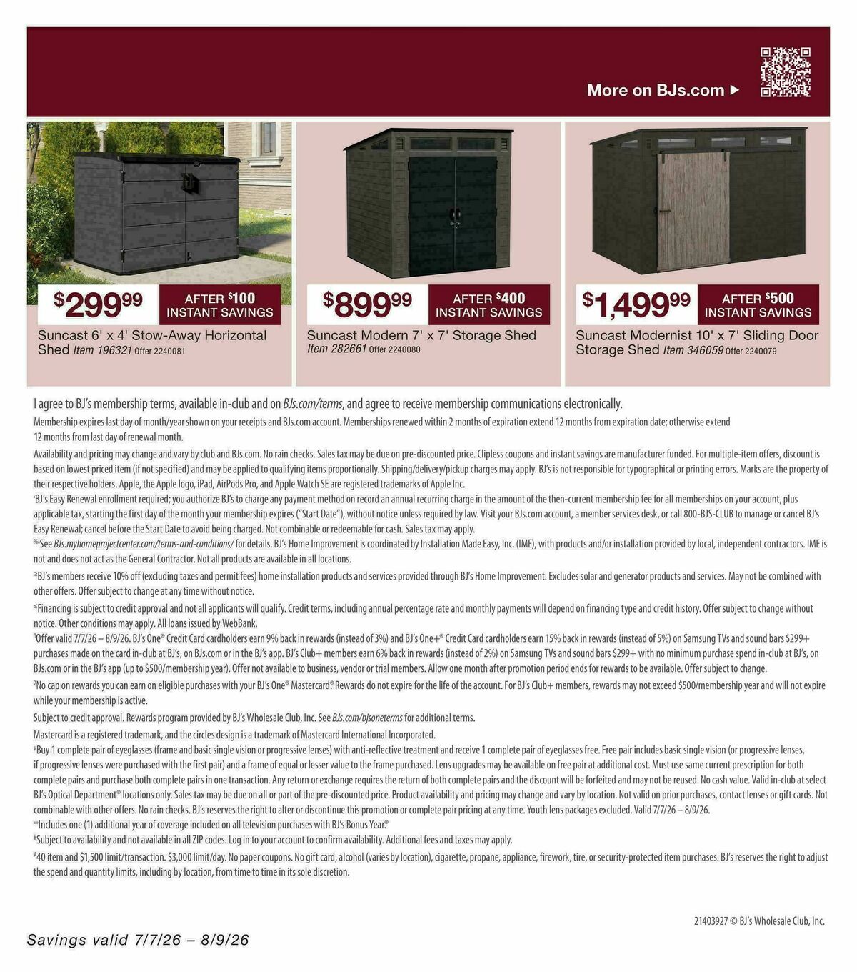 BJ's Wholesale Club Weekly Ad from July 7