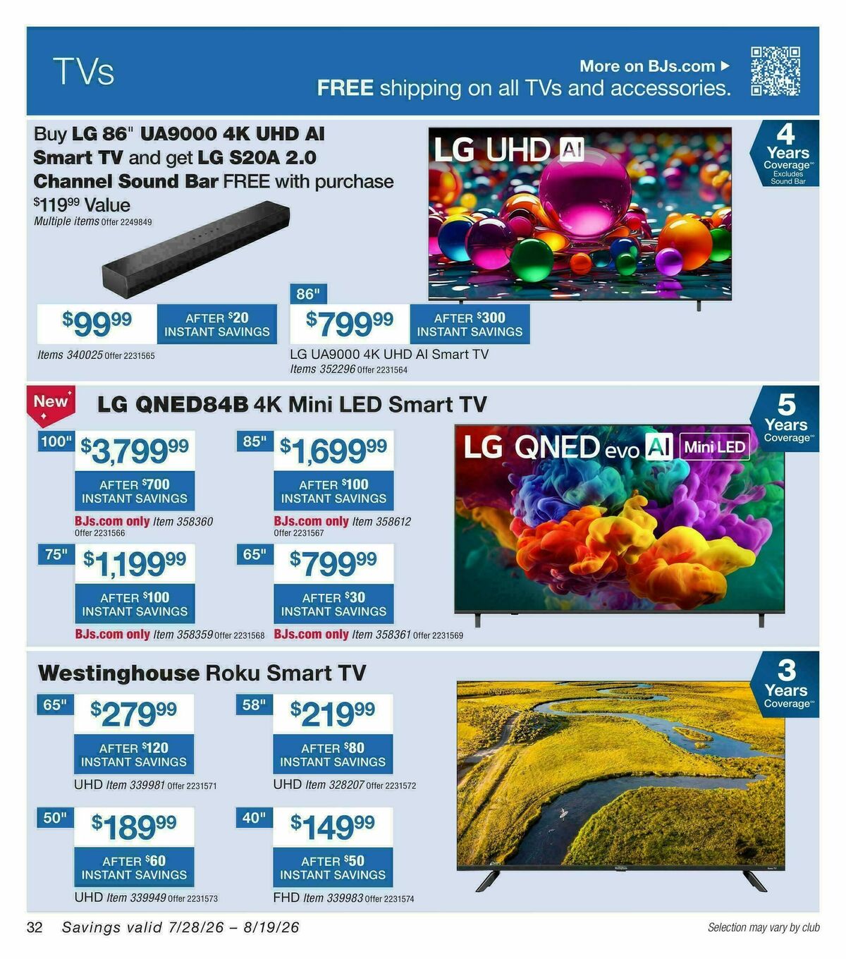 BJ's Wholesale Club Weekly Ad from July 28