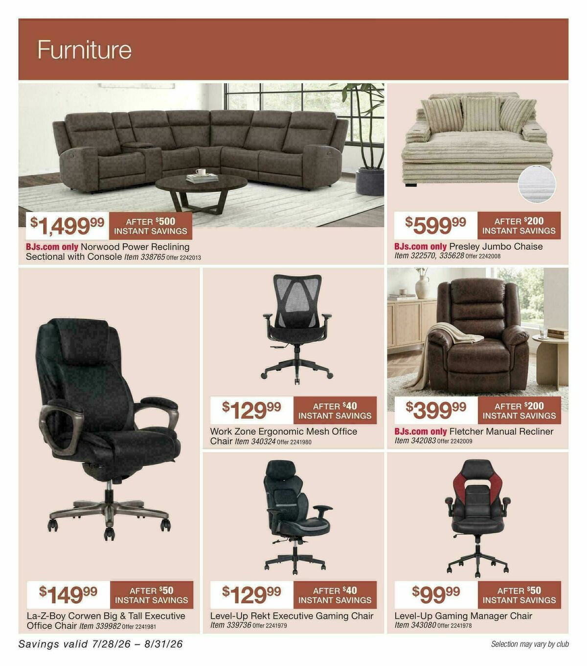 BJ's Wholesale Club Weekly Ad from July 28