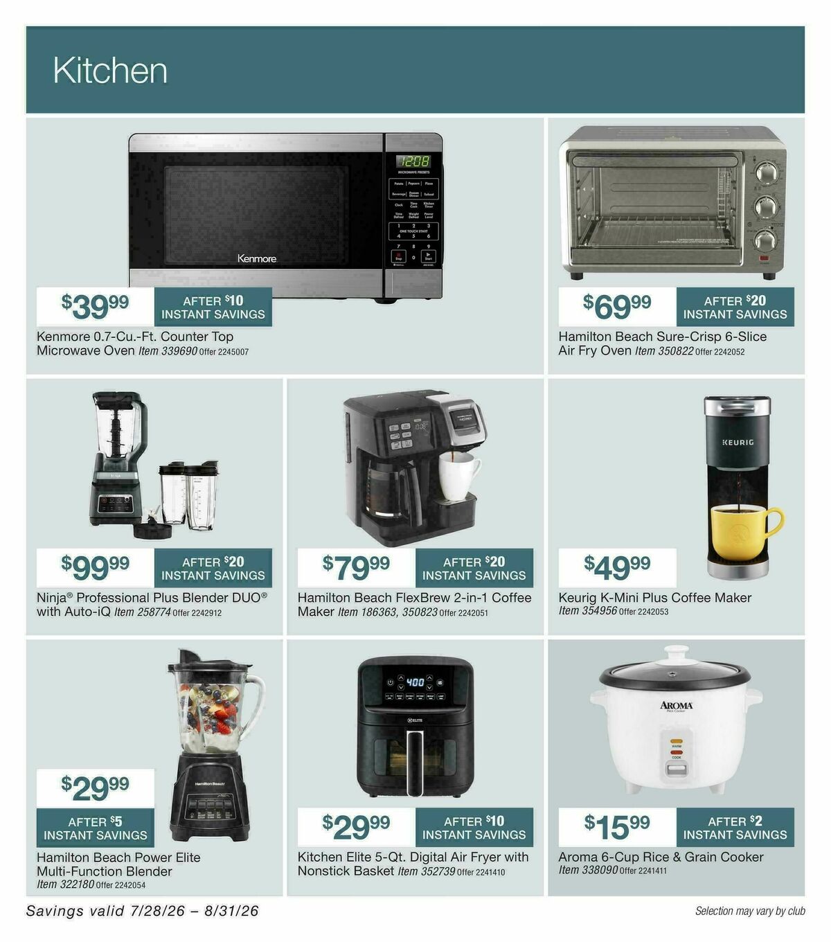 BJ's Wholesale Club Weekly Ad from July 28