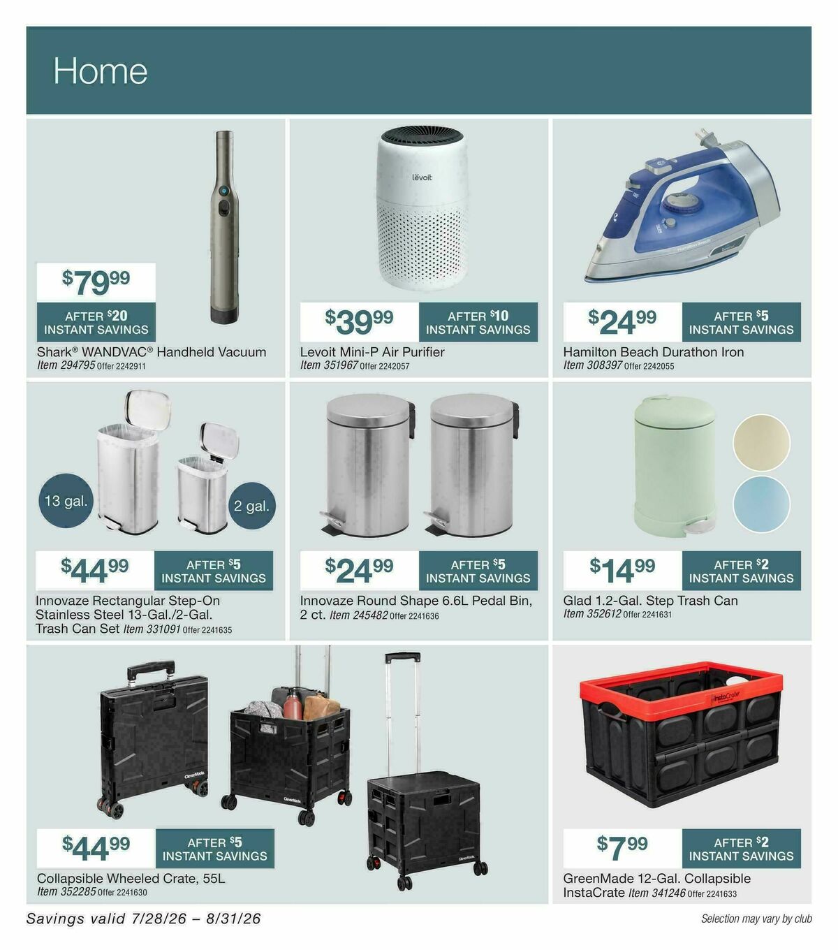 BJ's Wholesale Club Weekly Ad from July 28