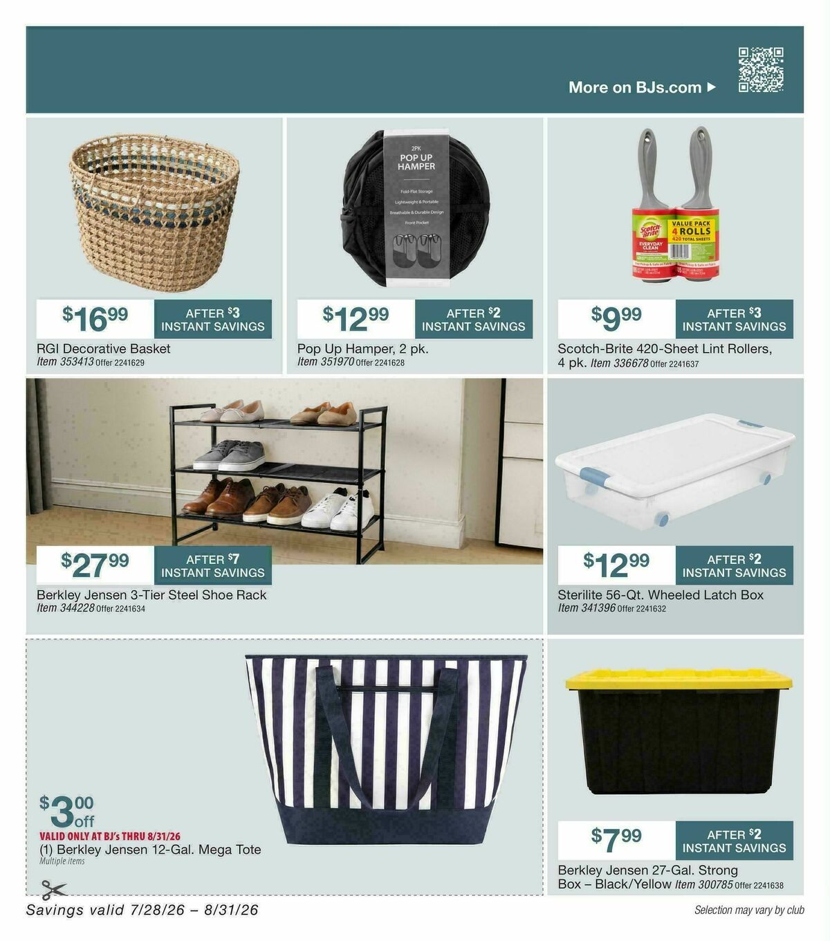 BJ's Wholesale Club Weekly Ad from July 28
