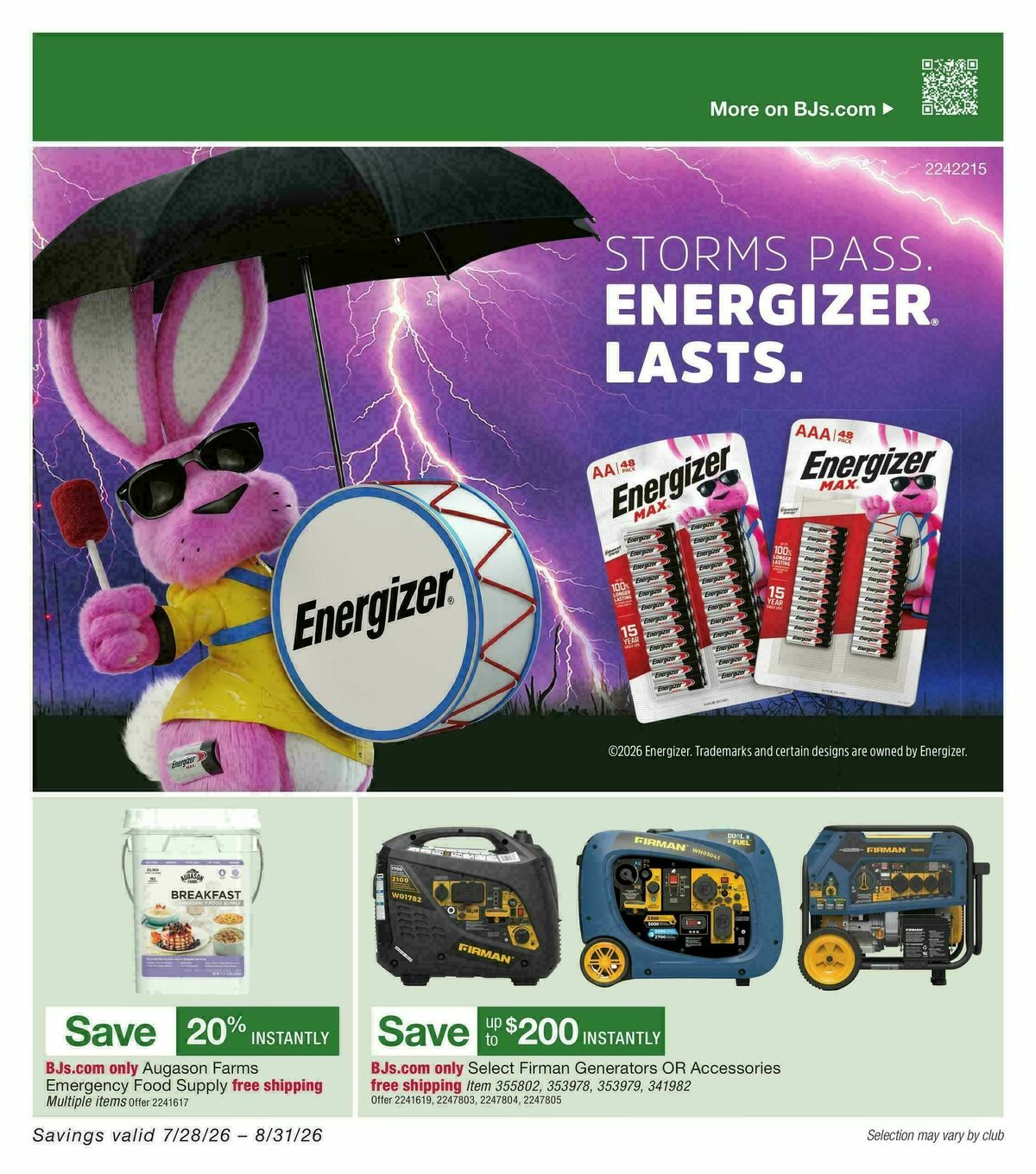 BJ's Wholesale Club Weekly Ad from July 28