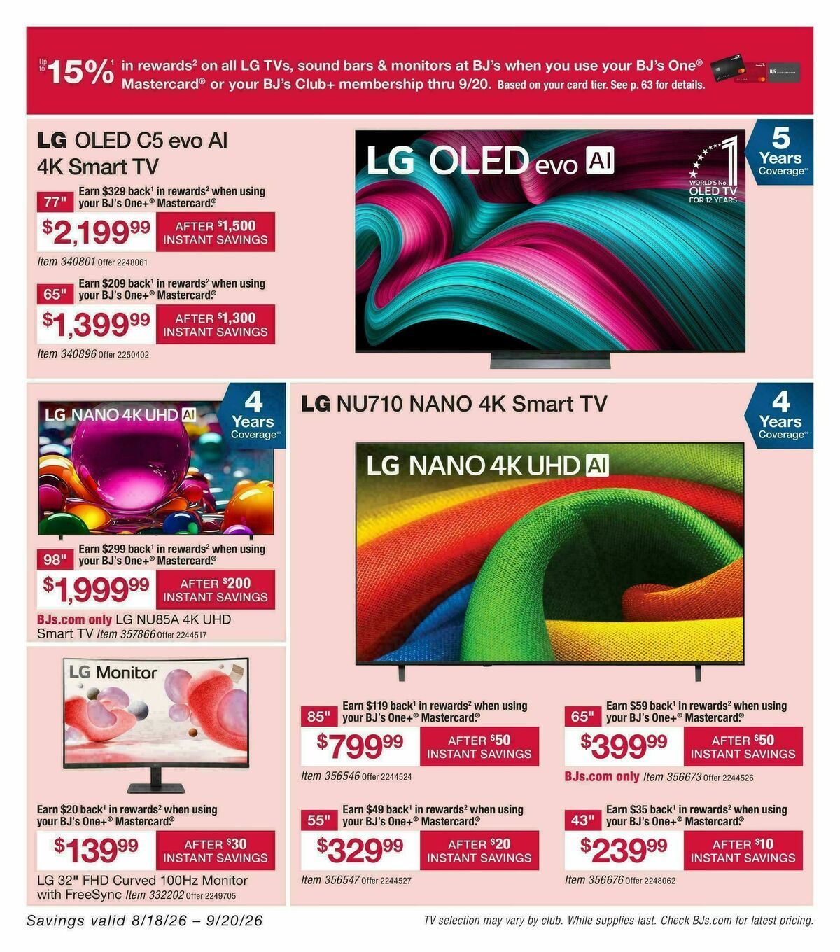 BJ's Wholesale Club Weekly Ad from August 18