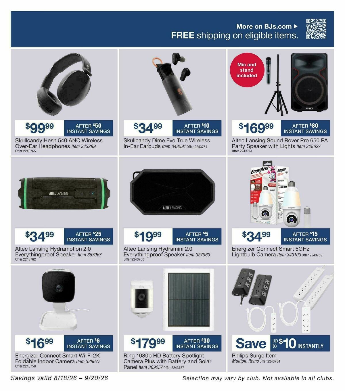 BJ's Wholesale Club Weekly Ad from August 18