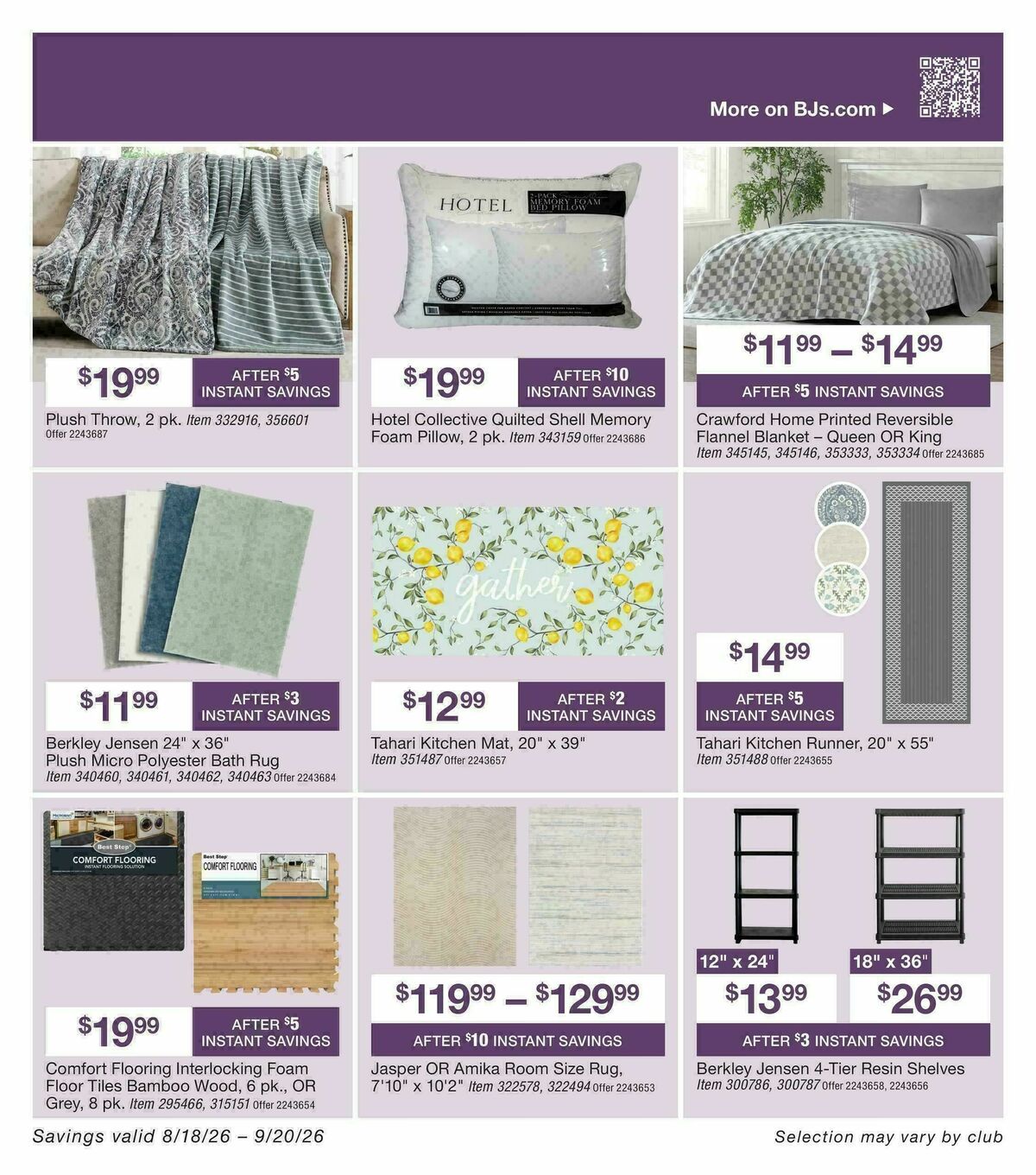 BJ's Wholesale Club Weekly Ad from August 18