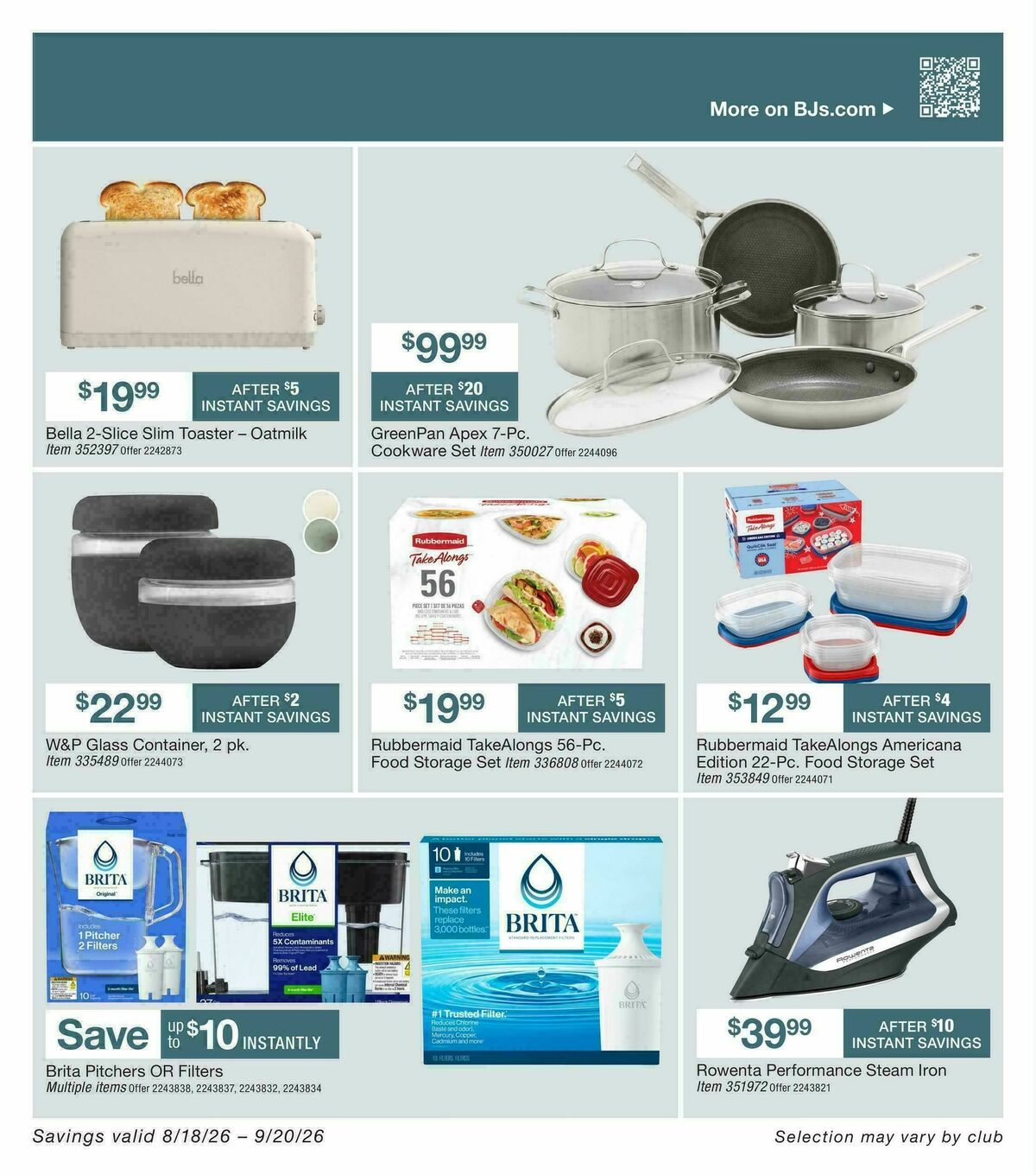 BJ's Wholesale Club Weekly Ad from August 18