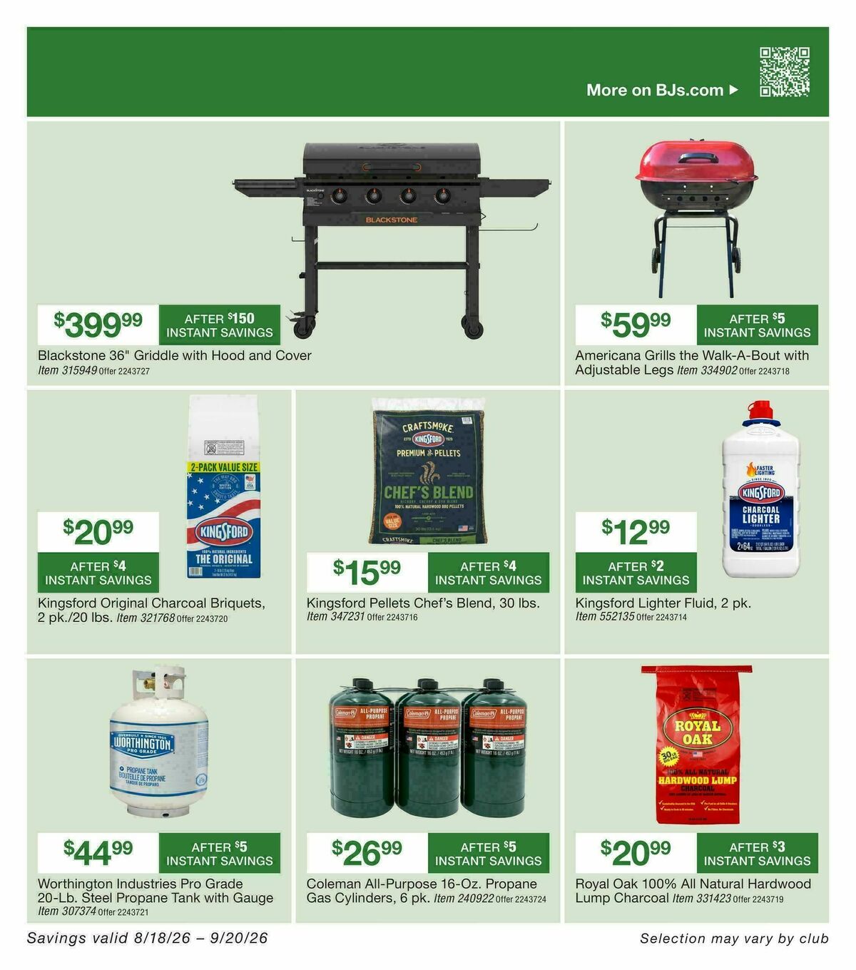 BJ's Wholesale Club Weekly Ad from August 18