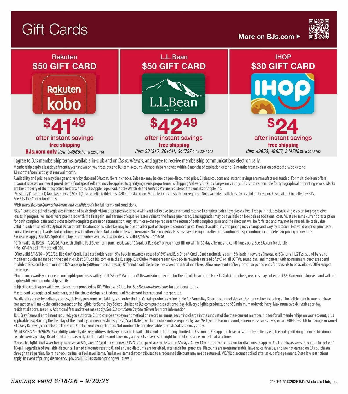 BJ's Wholesale Club Weekly Ad from August 18