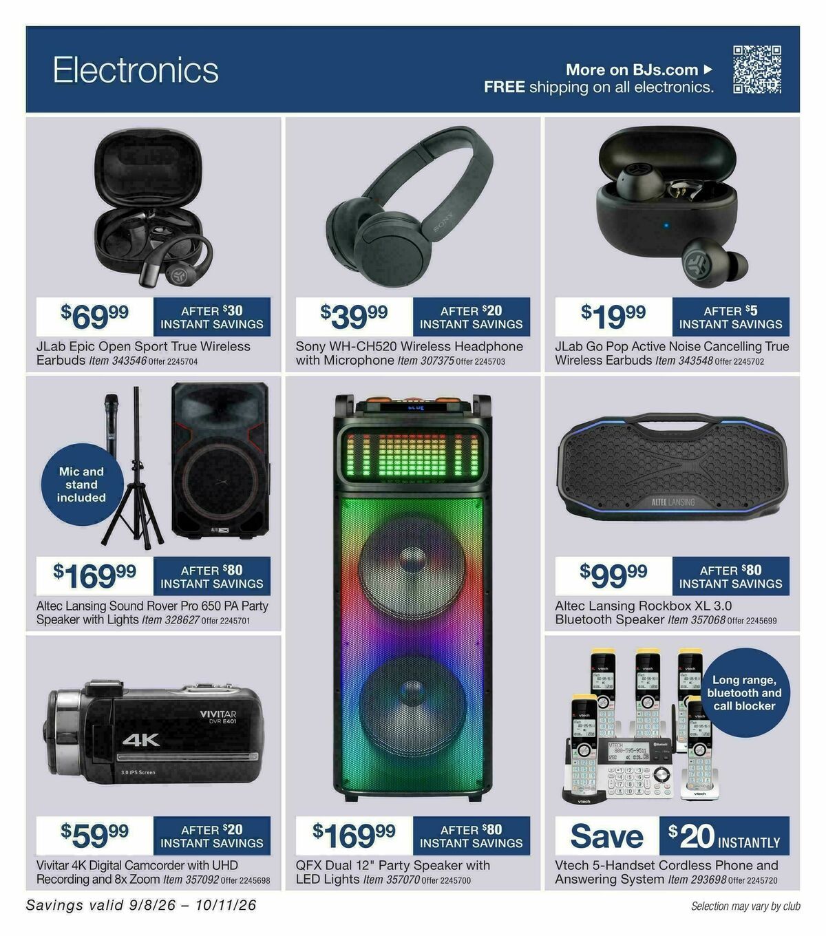 BJ's Wholesale Club Smart Saver Weekly Ad from September 8