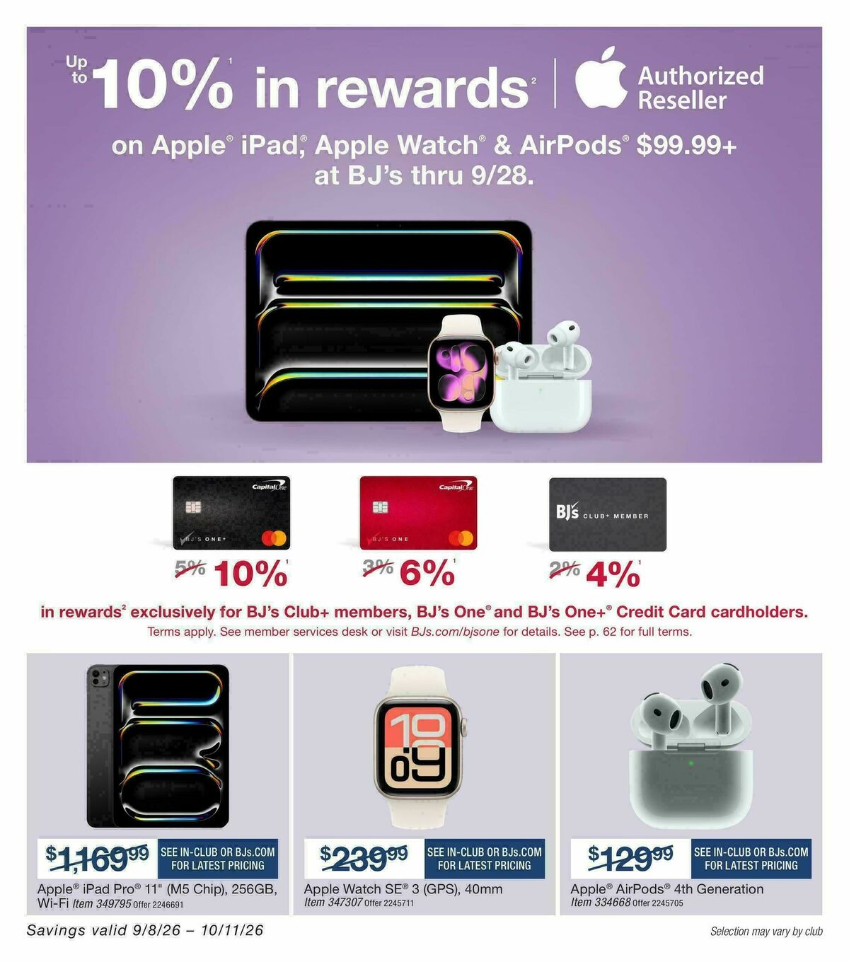 BJ's Wholesale Club Smart Saver Weekly Ad from September 8