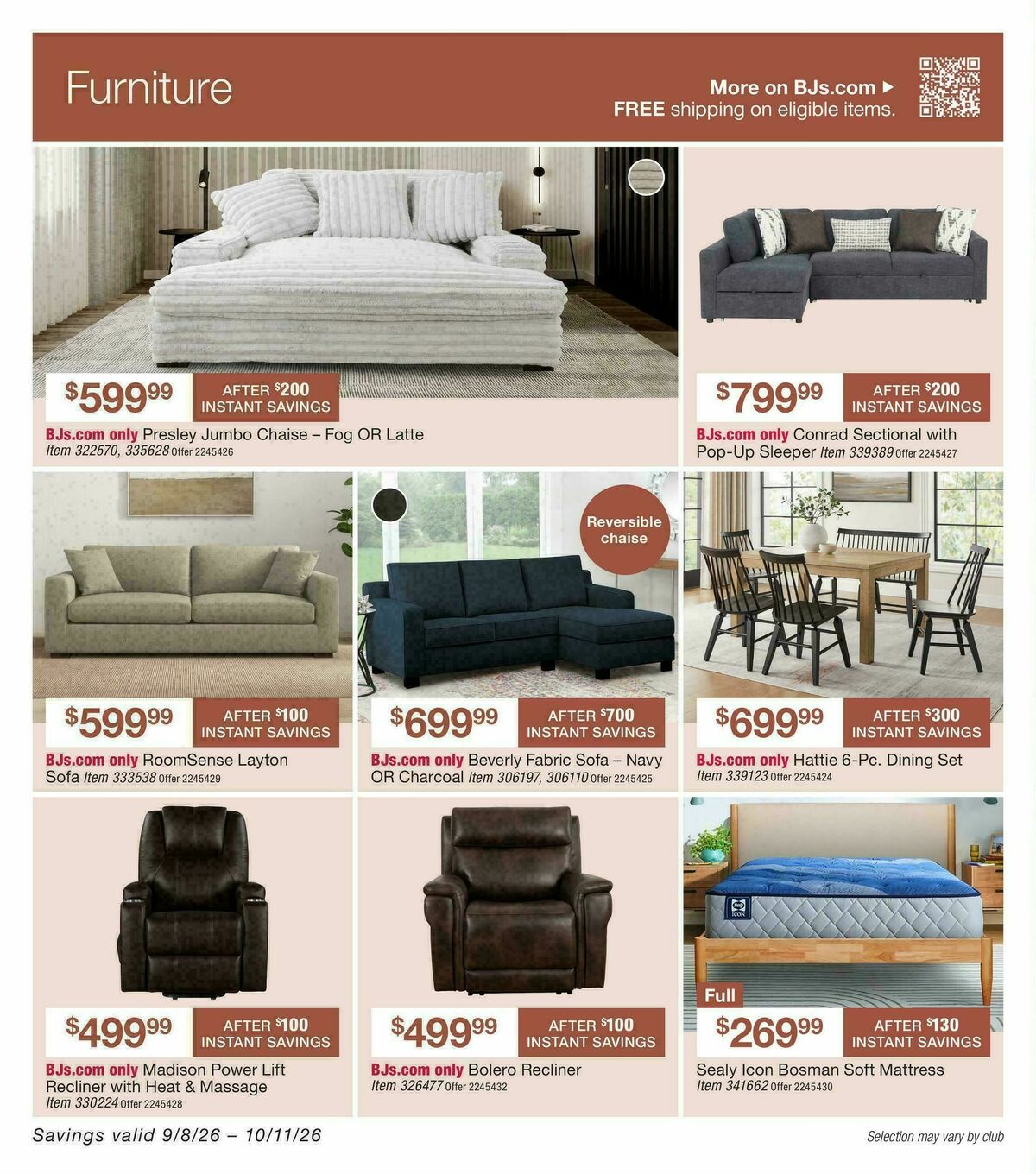 BJ's Wholesale Club Smart Saver Weekly Ad from September 8
