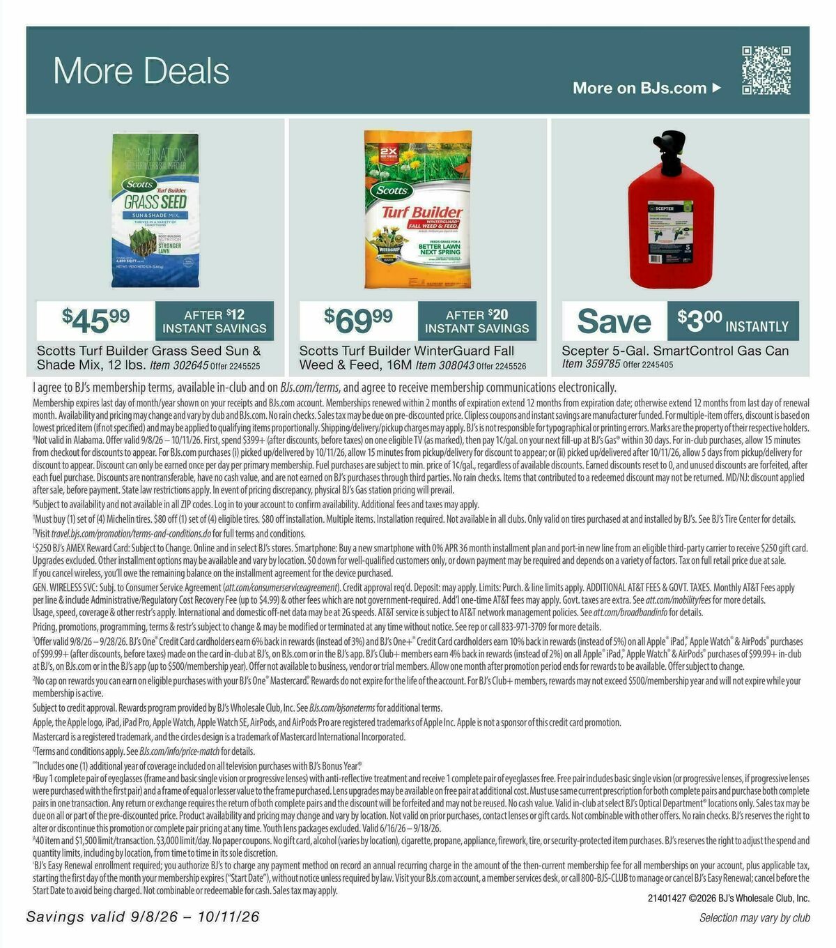 BJ's Wholesale Club Smart Saver Weekly Ad from September 8