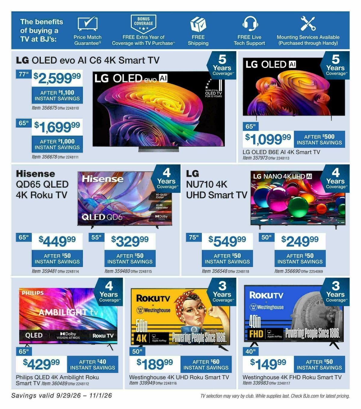 BJ's Wholesale Club Weekly Ad from September 29