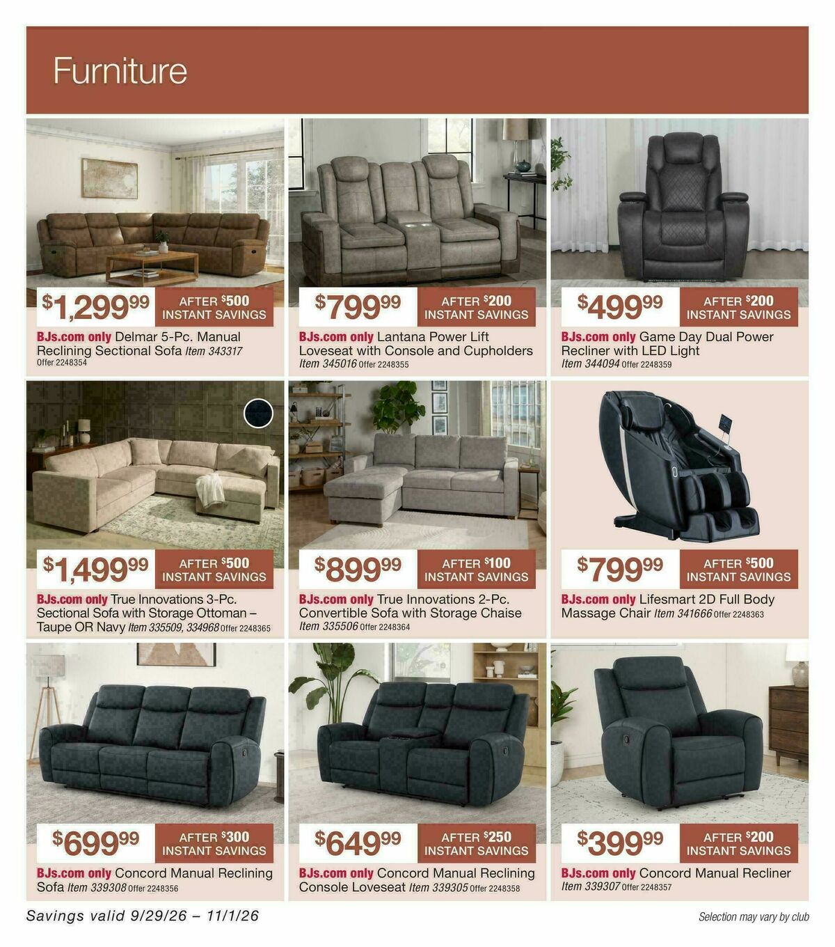 BJ's Wholesale Club Weekly Ad from September 29