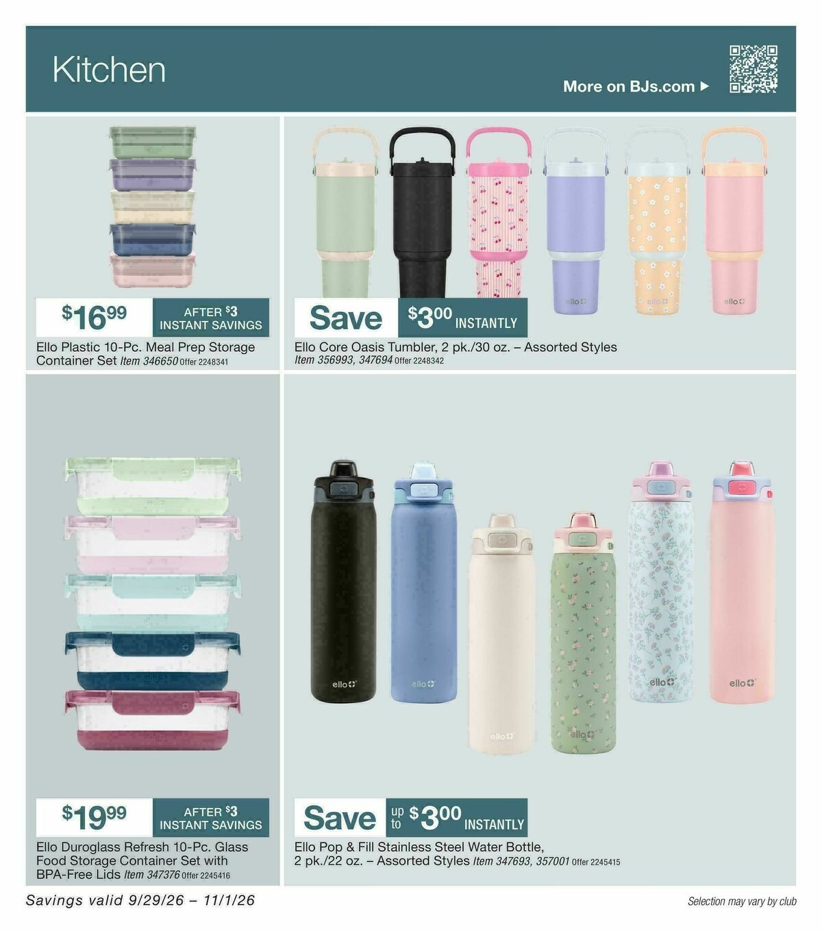 BJ's Wholesale Club Weekly Ad from September 29