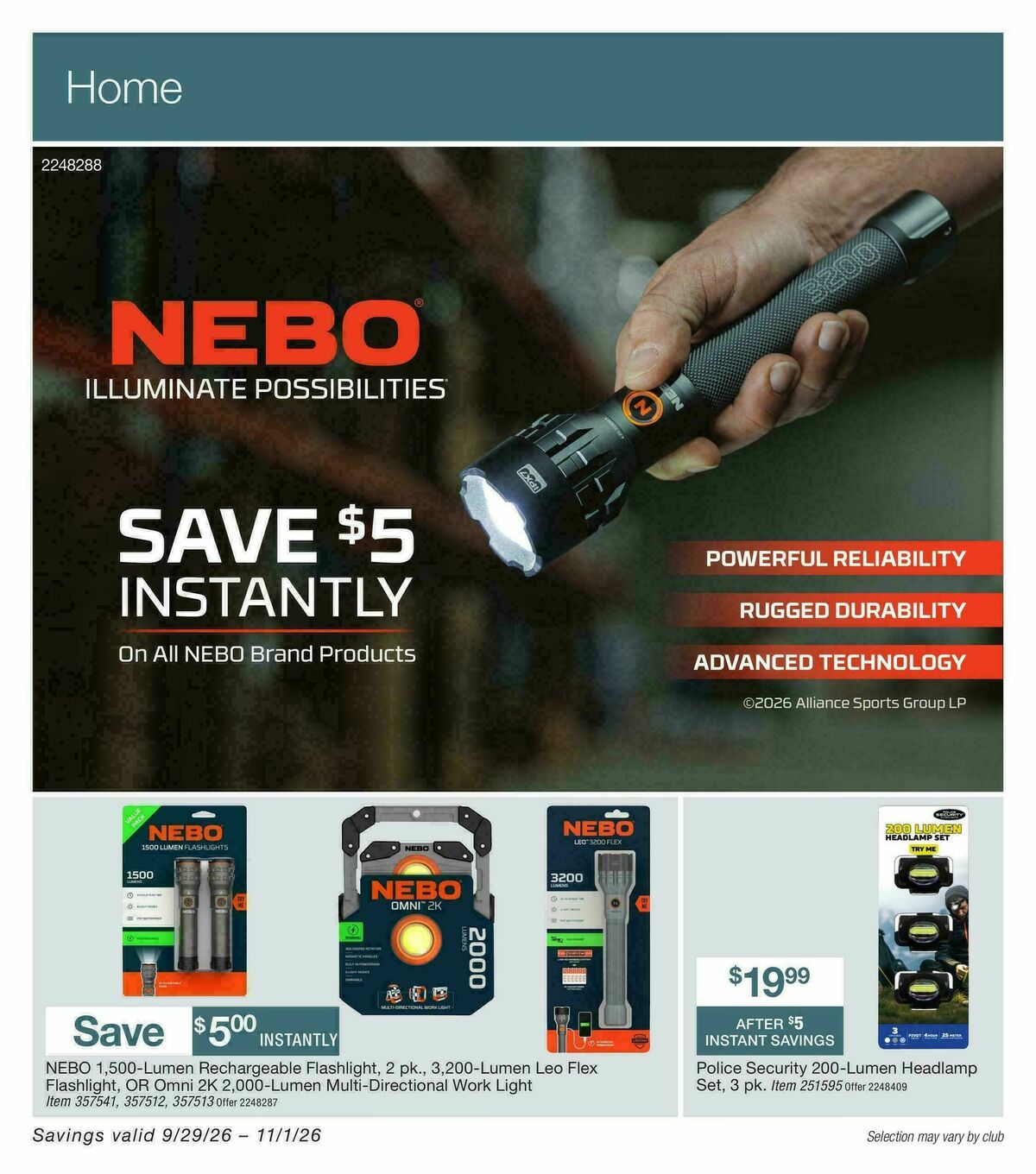 BJ's Wholesale Club Weekly Ad from September 29