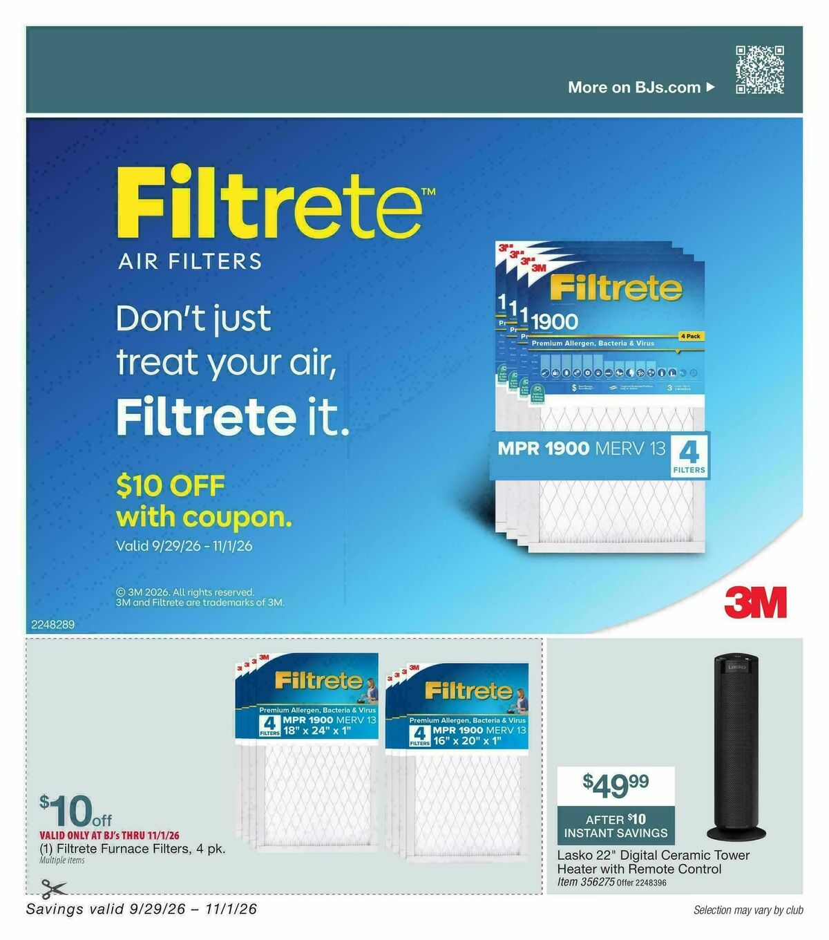 BJ's Wholesale Club Weekly Ad from September 29