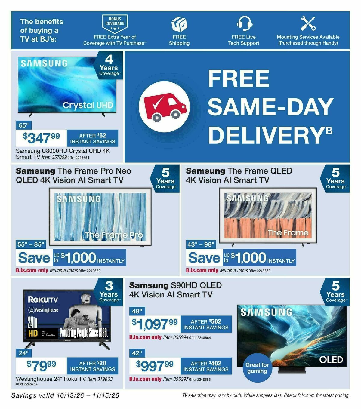 BJ's Wholesale Club Weekly Ad from October 13