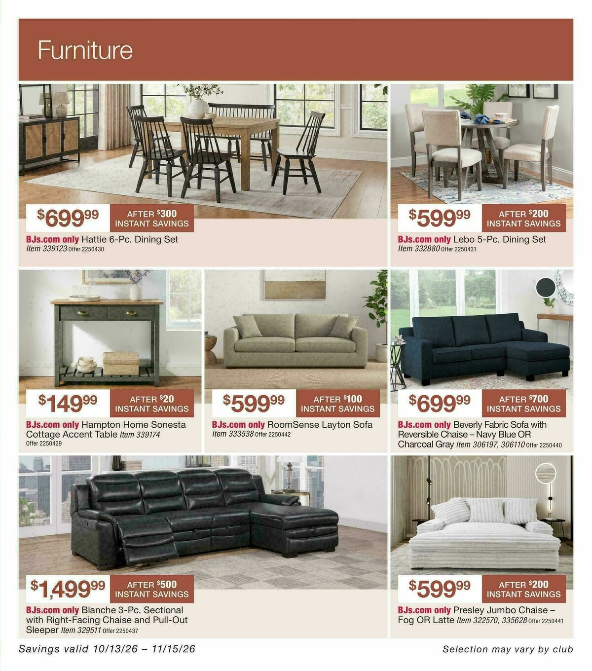 BJ's Wholesale Club Weekly Ad from October 13