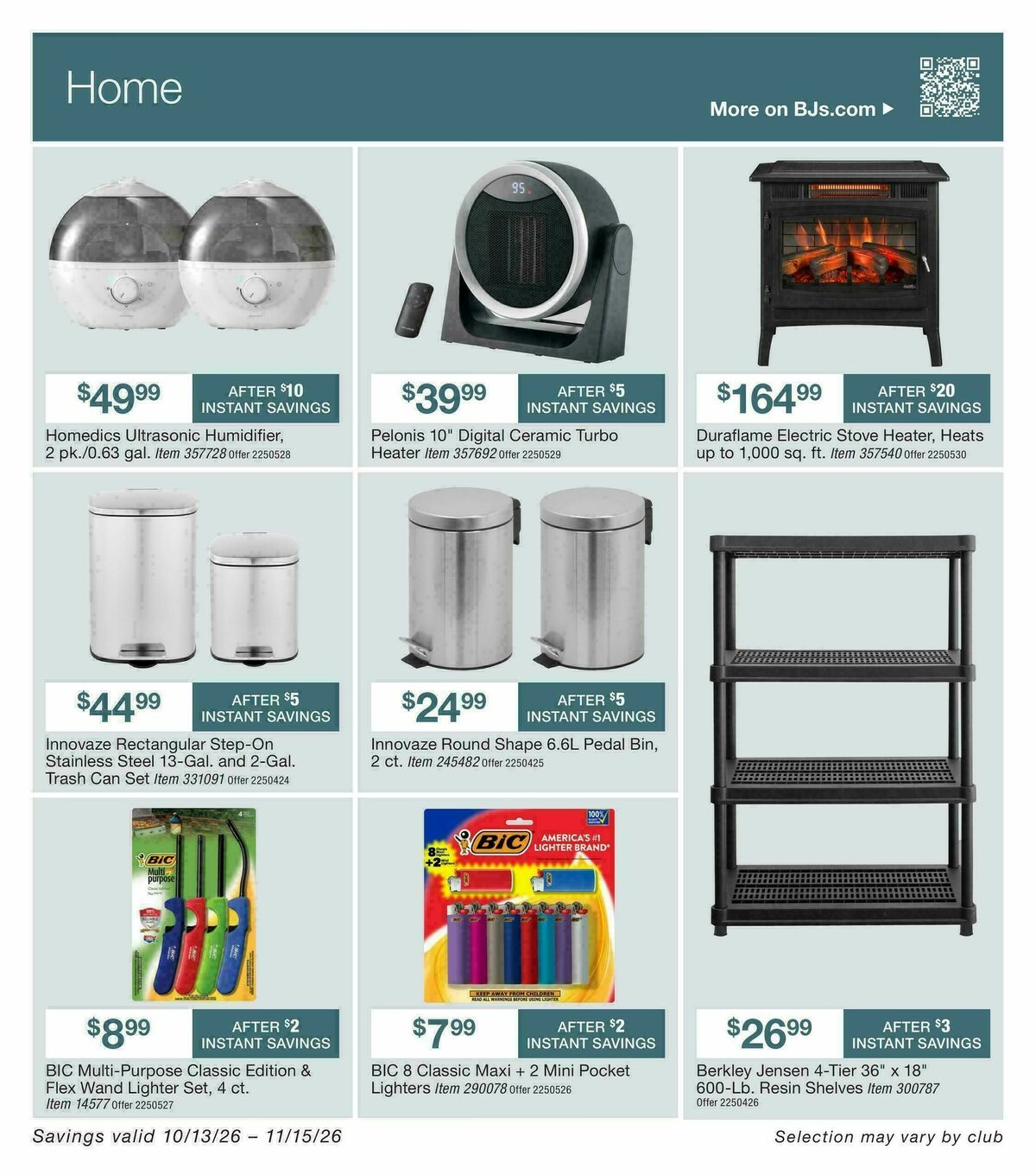 BJ's Wholesale Club Weekly Ad from October 13