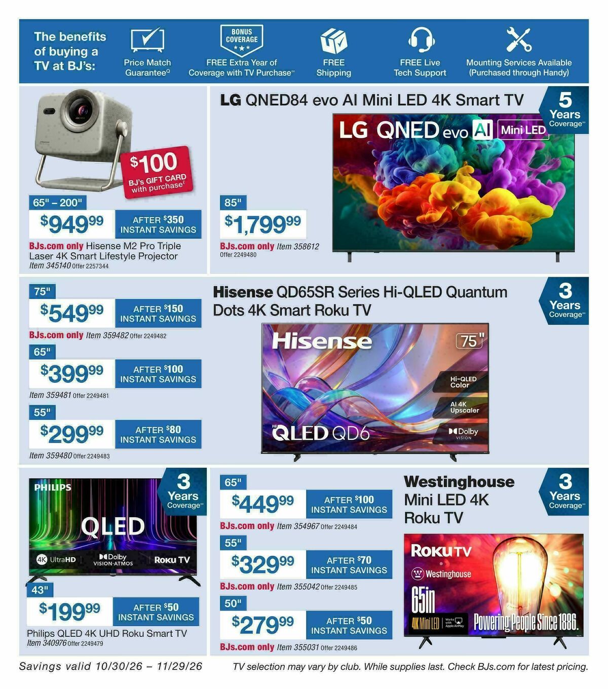BJ's Wholesale Club Weekly Ad from October 30