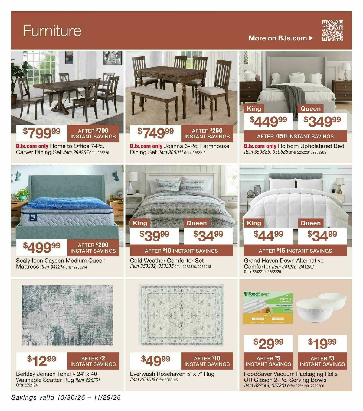 BJ's Wholesale Club Weekly Ad from October 30