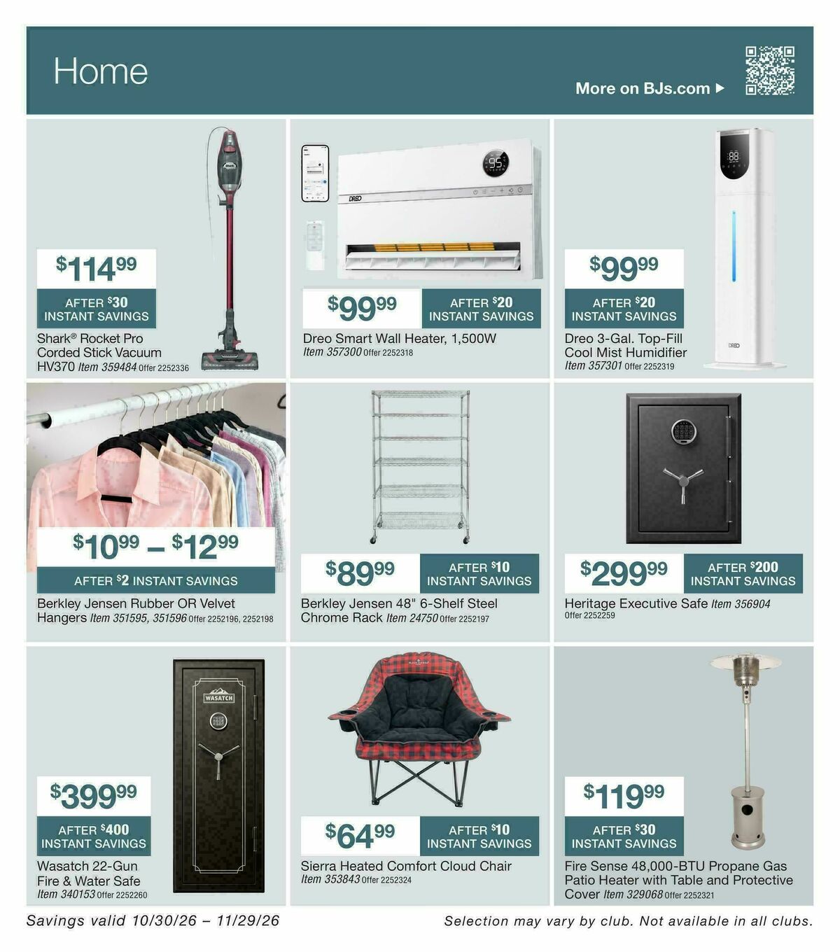 BJ's Wholesale Club Weekly Ad from October 30