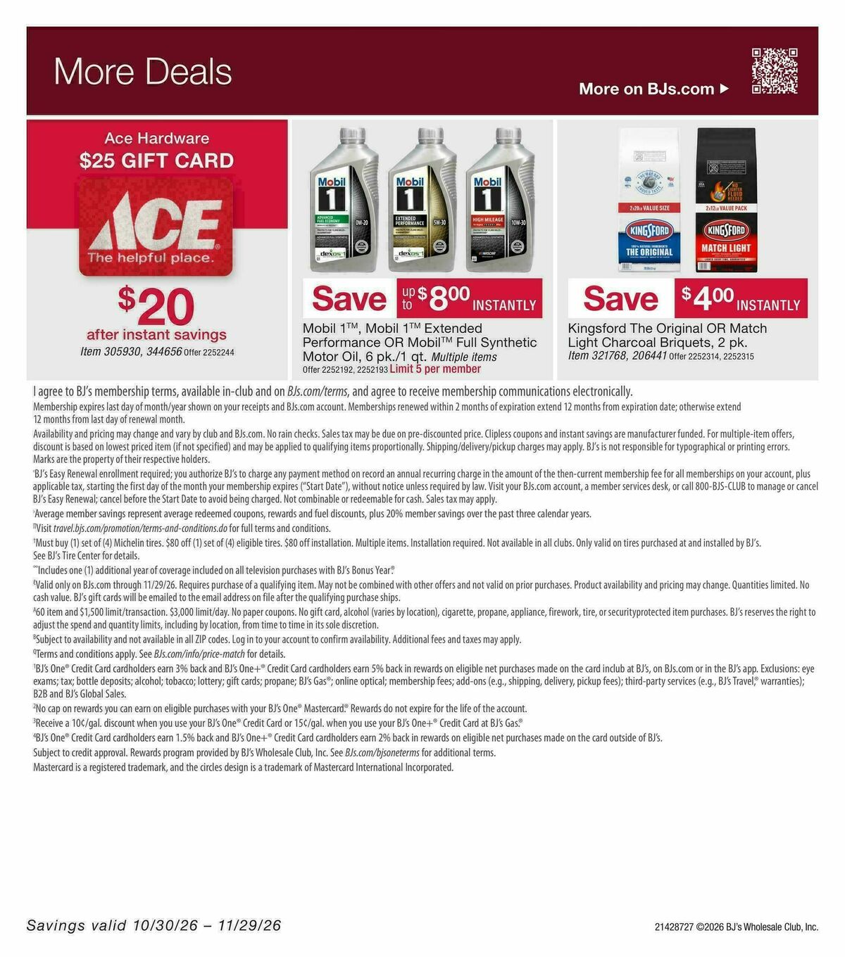 BJ's Wholesale Club Weekly Ad from October 30