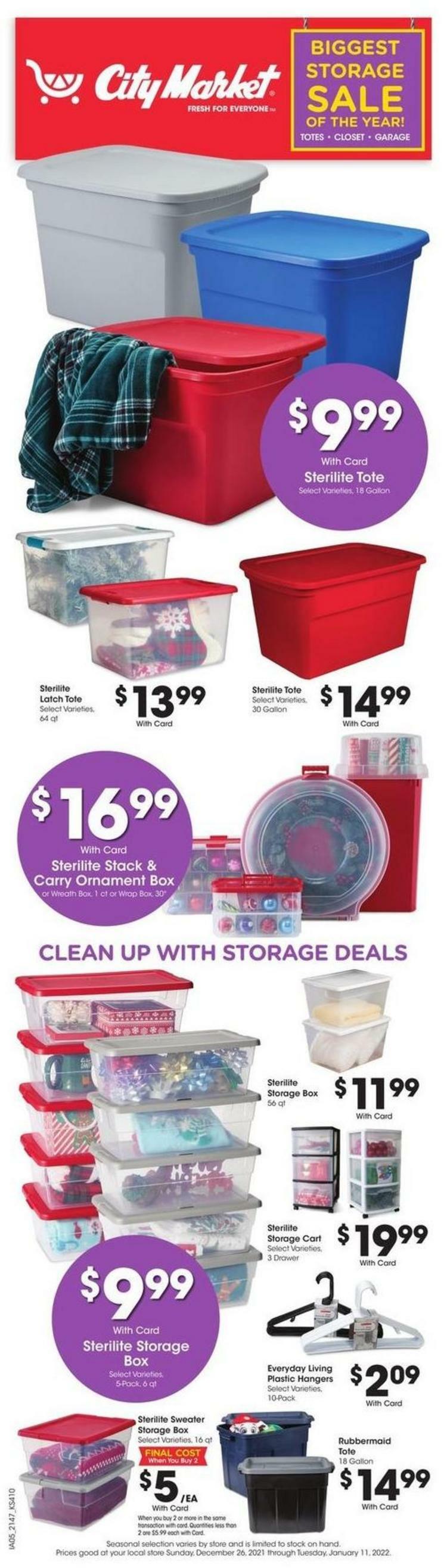 City Market Storage Sale Weekly Ad from December 26