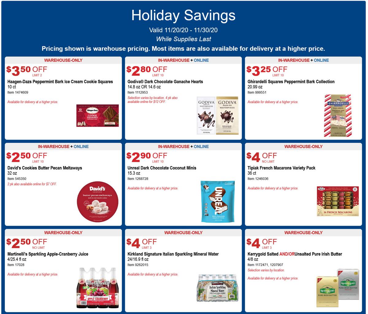 Costco Holiday Savings Weekly Ad from November 20