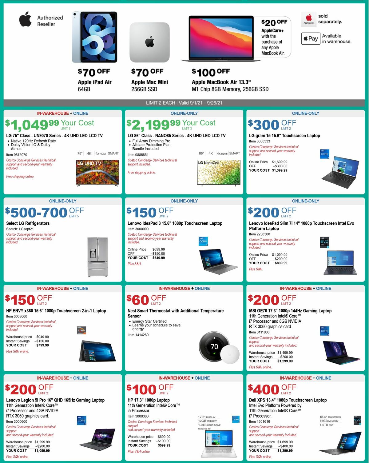 Costco Weekly Ad from September 1